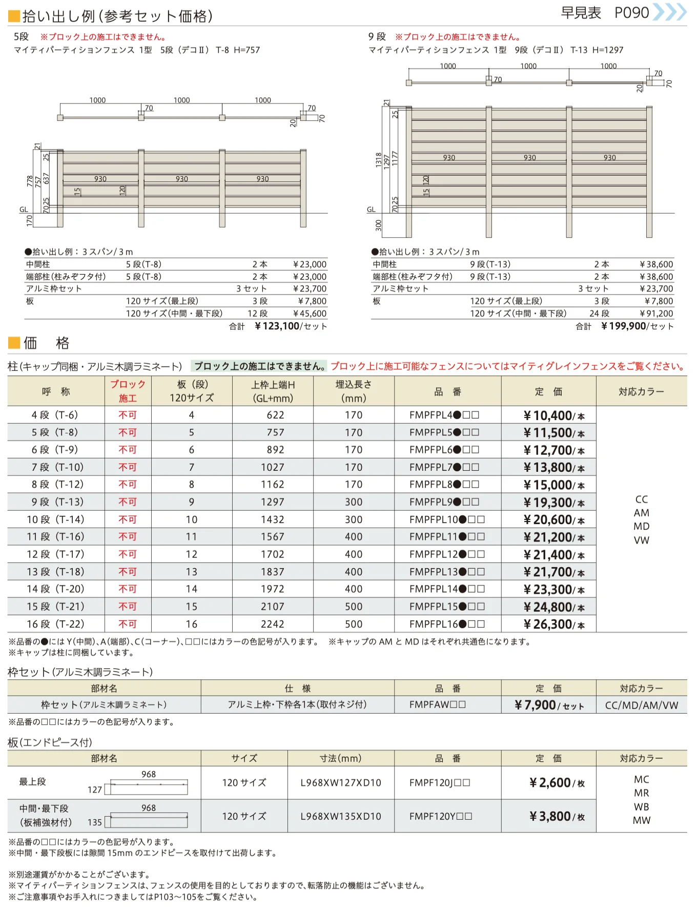 マイティパーティションフェンス 1型 (板デコⅡ仕様)【2023年版】_価格_1