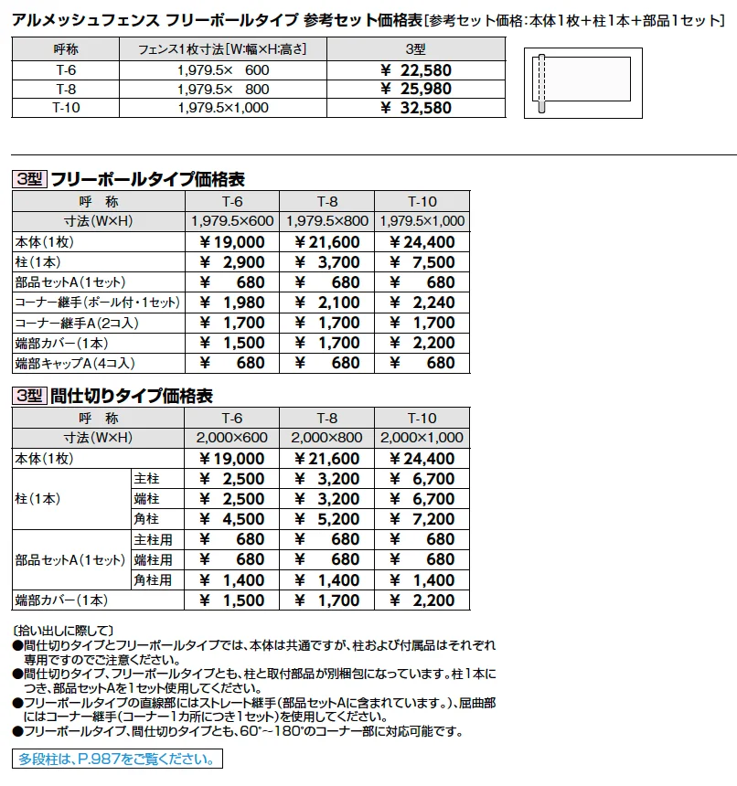 アルメッシュフェンス 3型【2023年版】_価格_1