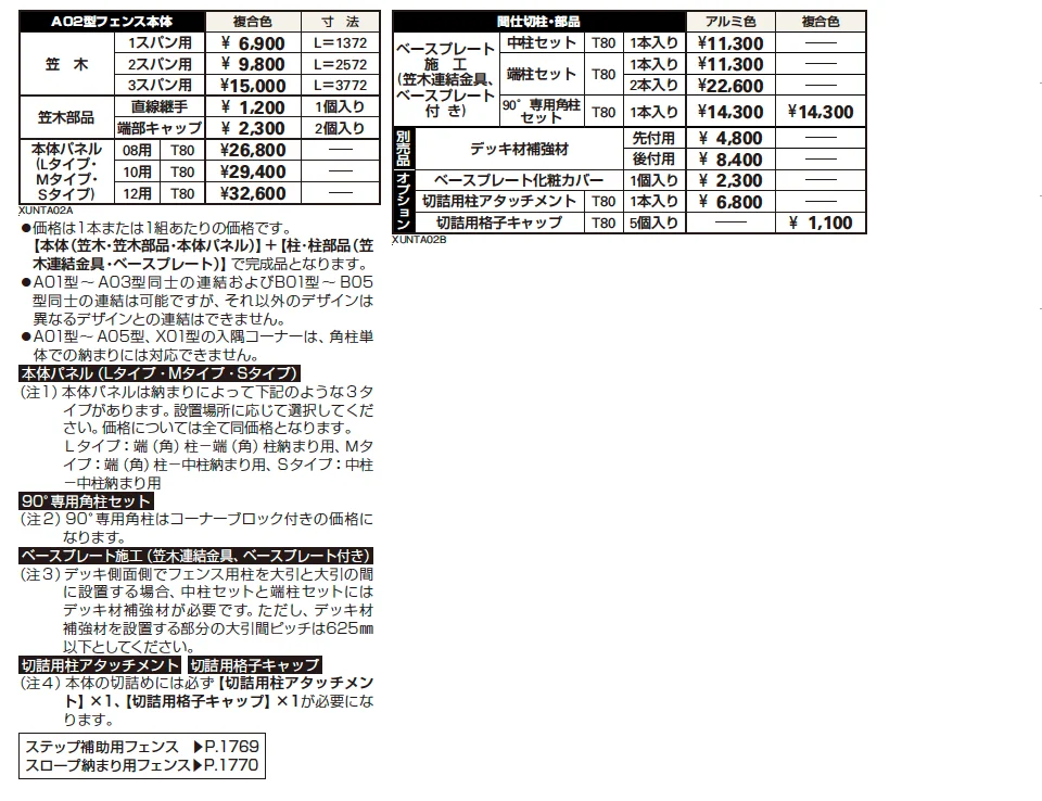 ルシアス デッキフェンスA02型【2023年版】_価格_1