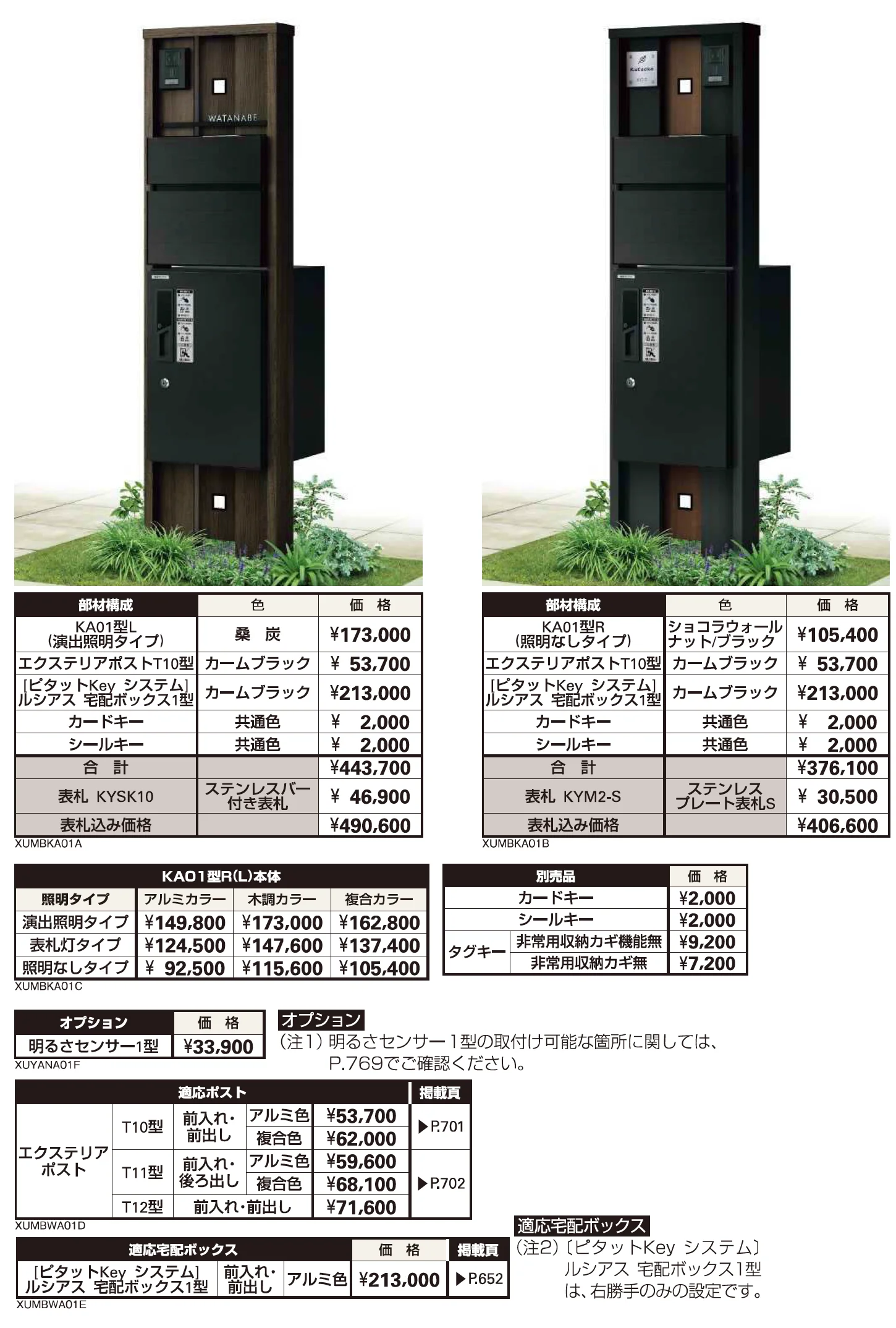 〔ピタットKey システム〕ルシアス 宅配ボックス1型取付用ルシアス ポストユニット KA01型【2023年版】_価格_1