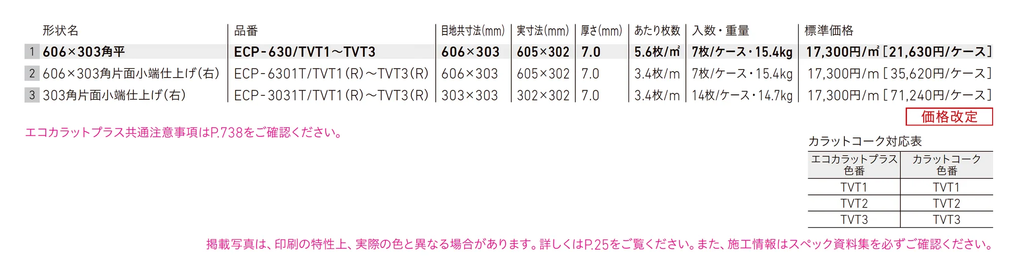 エコカラットプラス ネオトラバーチン_価格_1