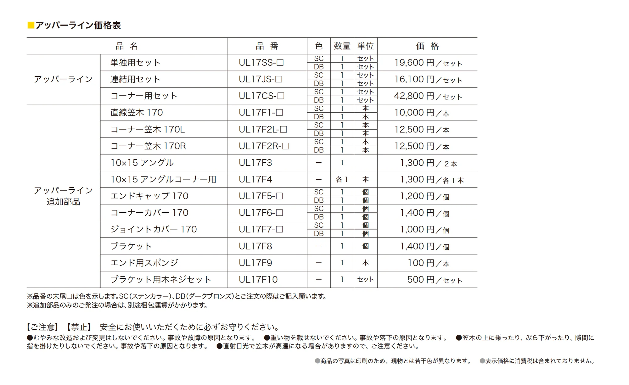 アッパーライン_価格_1