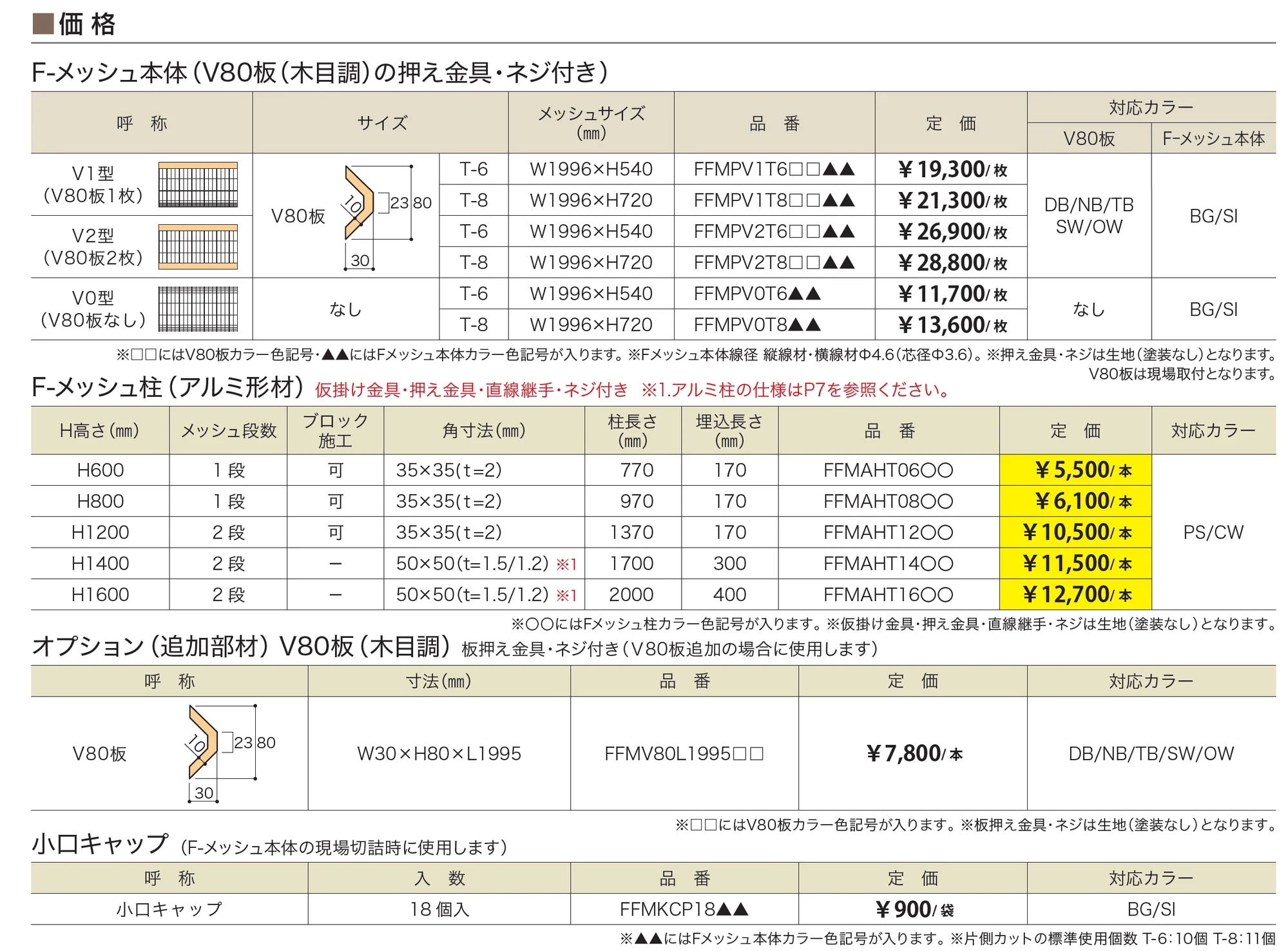 F-メッシュフェンス V型_価格_1