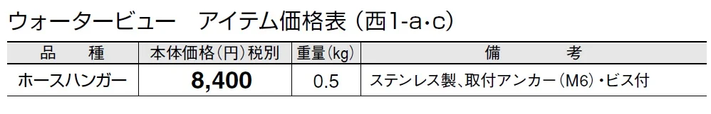 ホースハンガー(取付アンカー・ビス付)【2024年版】_価格_3
