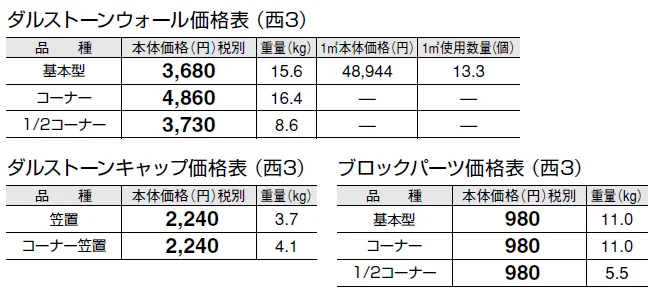 ダルストーンウォール【2024年版】_価格_5