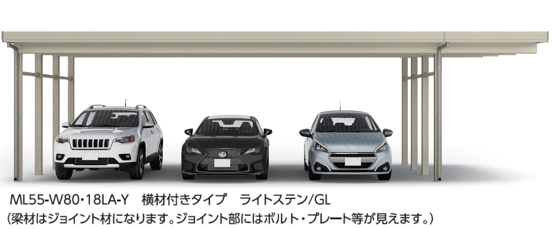 大仙の「SSポートGⅢ 積雪150cm 間口延長セット/3台用+α【2025年版】」