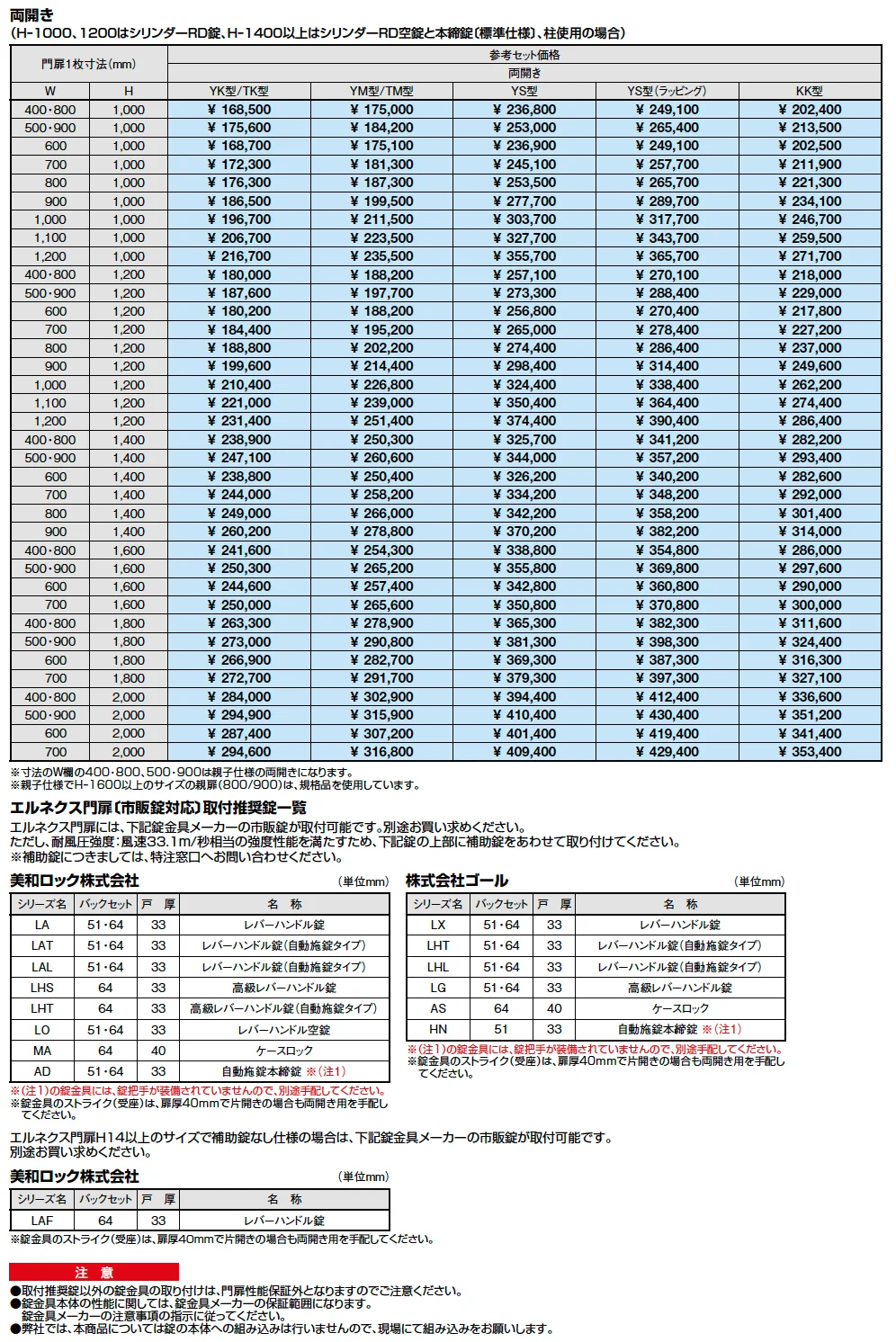 エルネクス門扉 M-YM型【2023年版】_価格_2