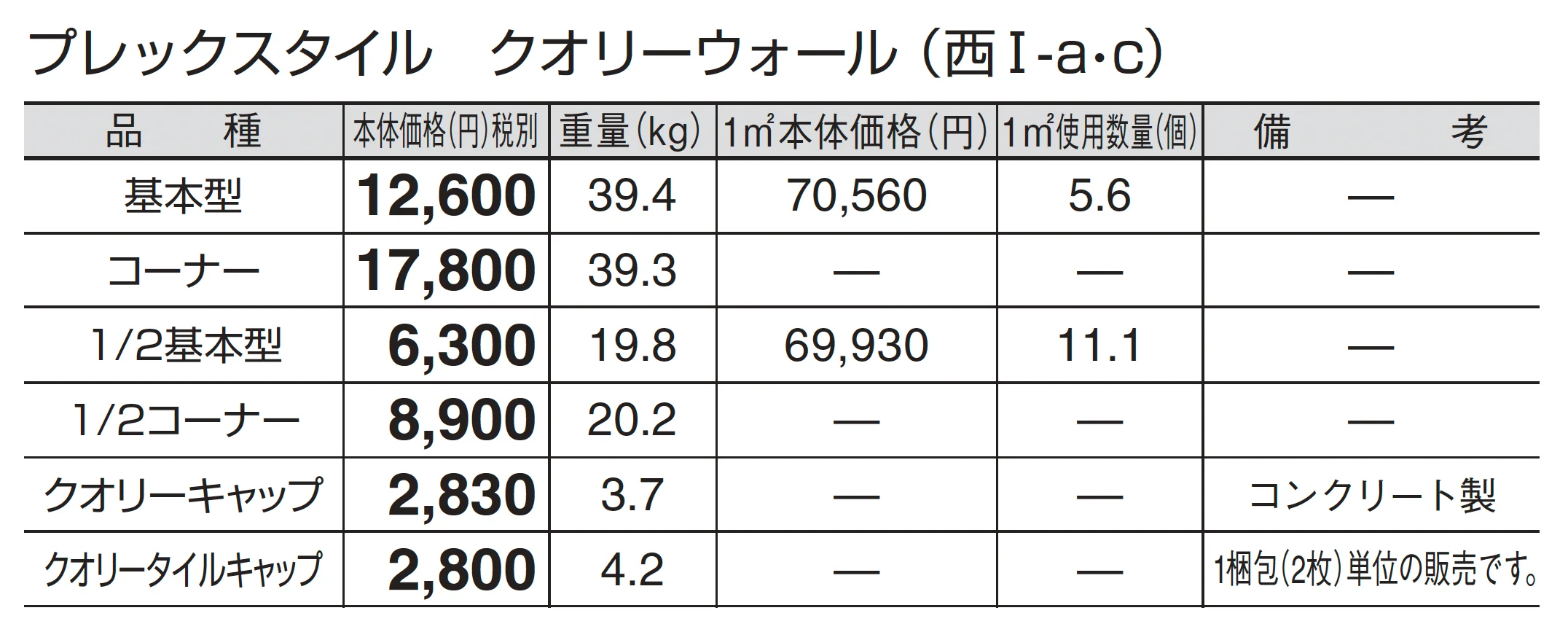 プレックスタイル クオリーウォール_価格_3
