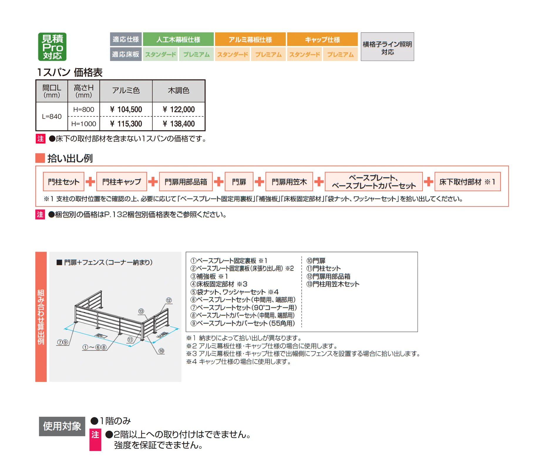 ヴィラウッドフェンス ジーエムラインW 門扉【2025年10月価格改訂版】_価格_1