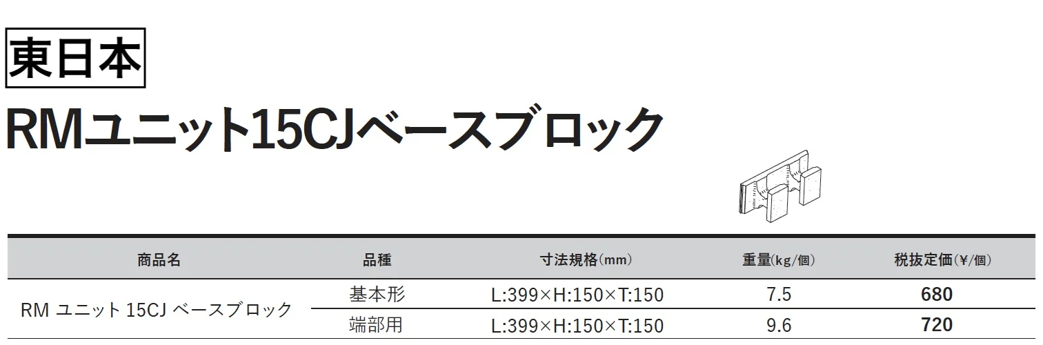 RMユニット15CJベースブロック【2024年版】_価格_1