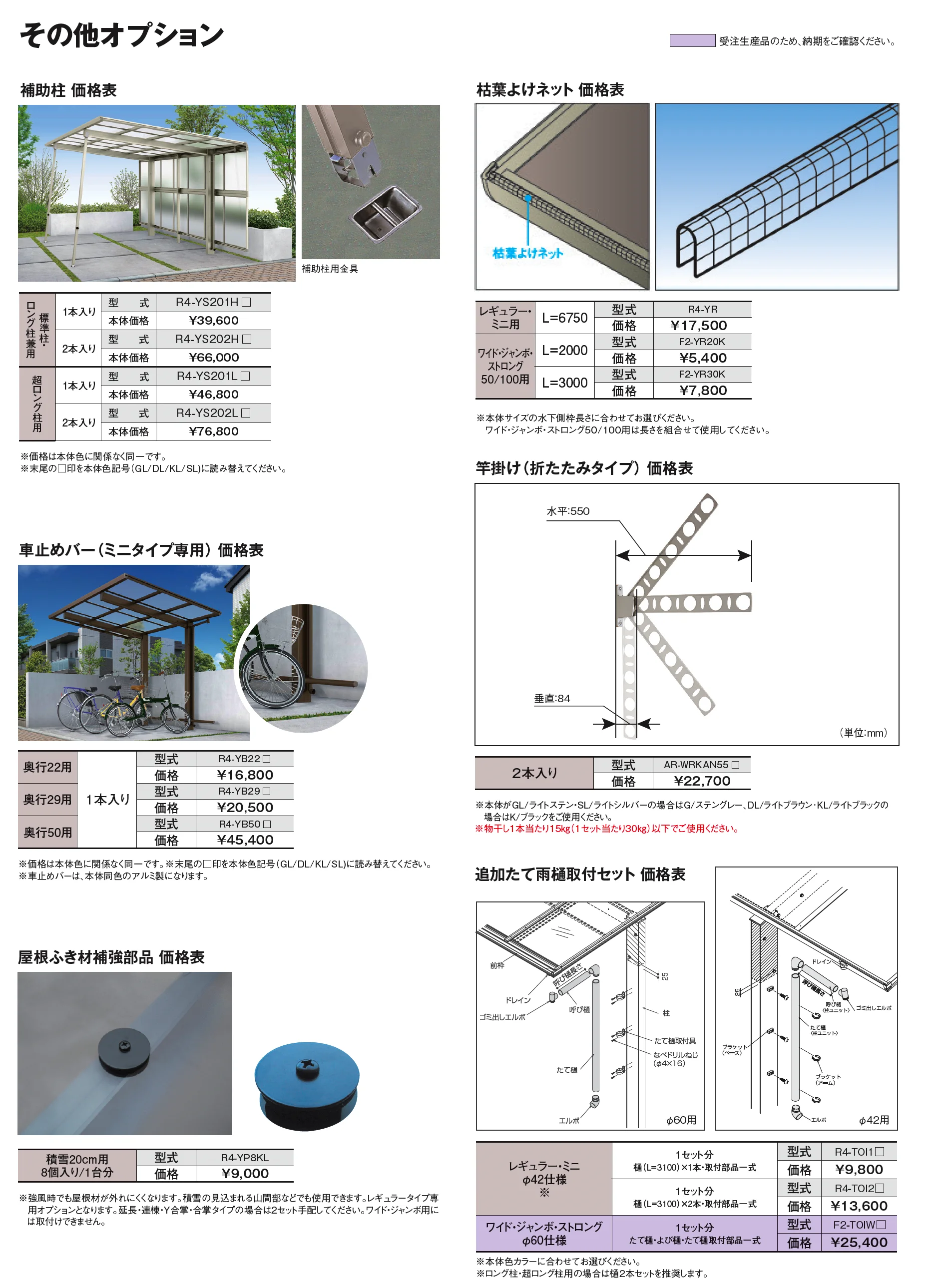 アーバンルーフⅡ ミニタイプ サイクルポート：基本/奥行連棟/Y合掌_価格_3
