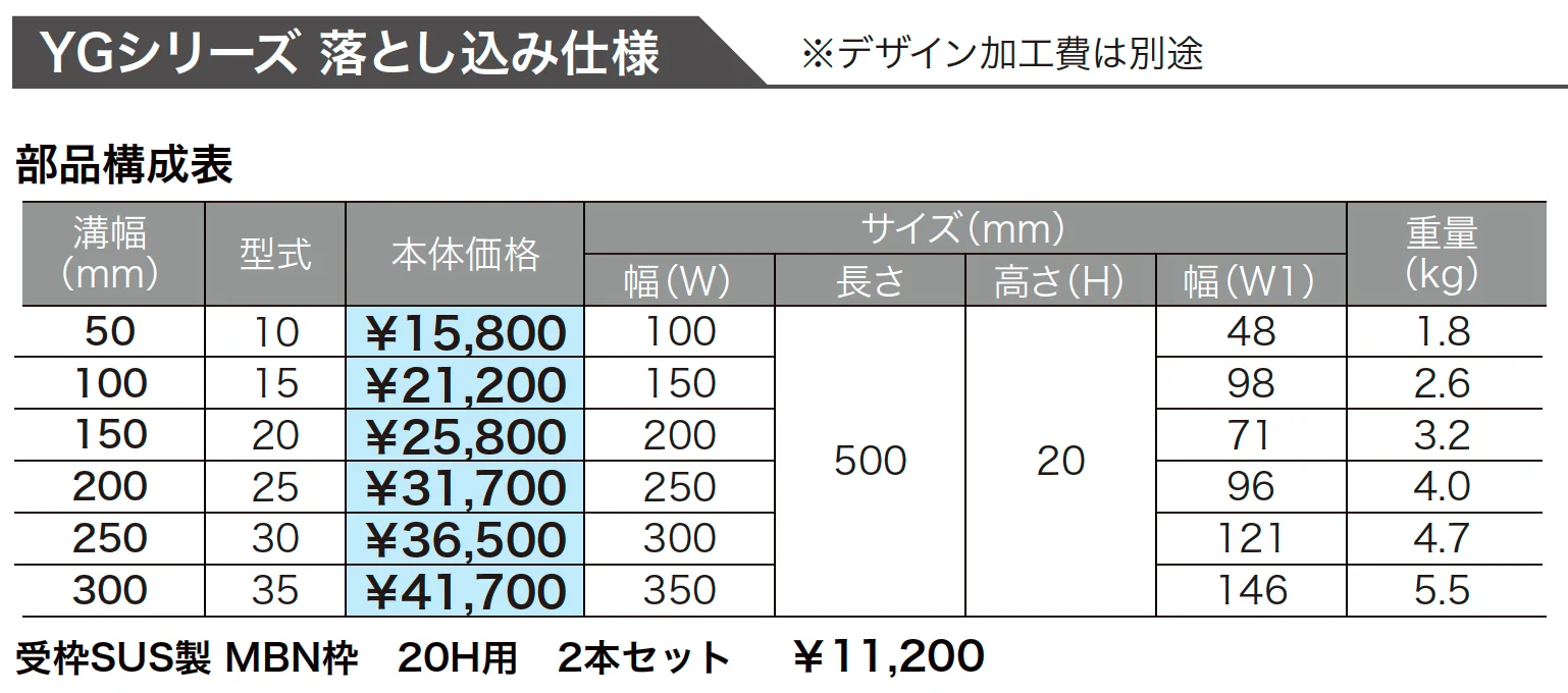 デザイングレーチング_価格_1
