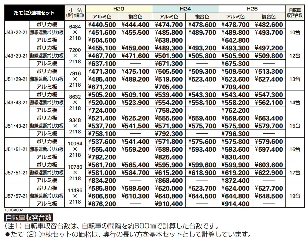 エフルージュ ミニ FIRST 600タイプ たて(2)連棟セット【2023年版】_価格_1