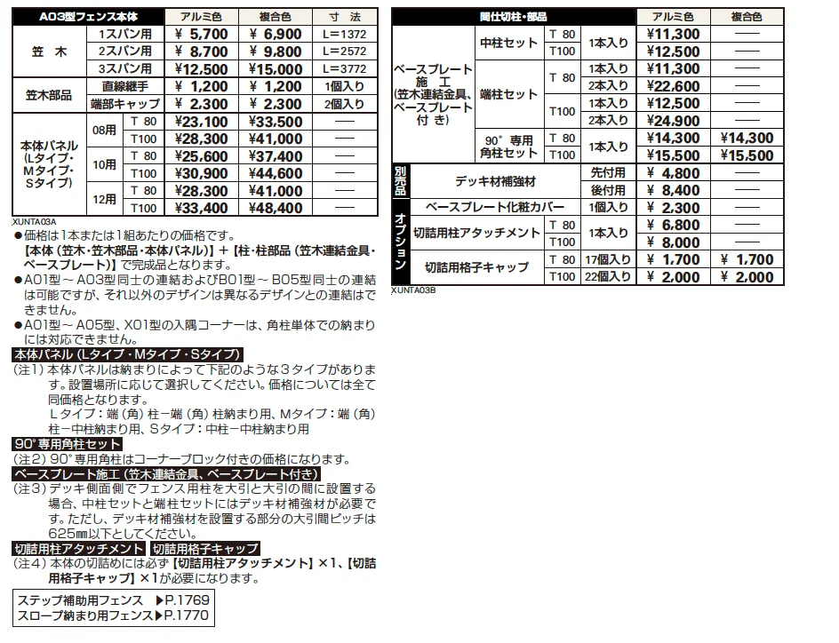 ルシアス デッキフェンスA03型【2023年版】_価格_1