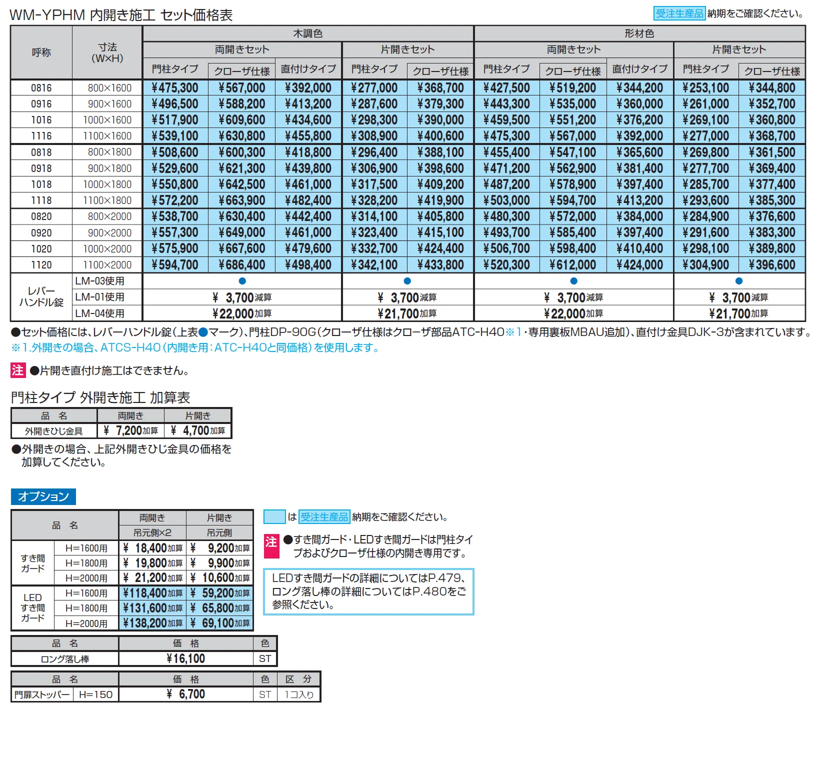 フレイナハイタイプYP型 木調色・形材色（HM型:レバーハンドル錠）【2024年版】_価格_1