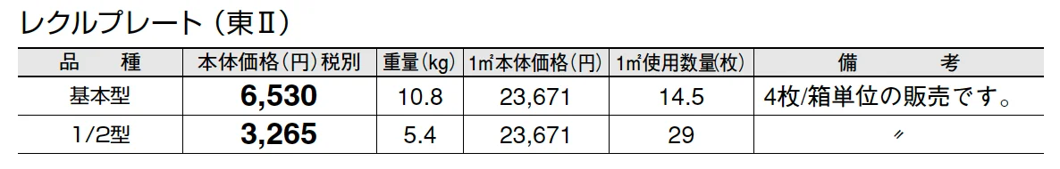 レクルプレート【2025年版】【廃番】_価格_2