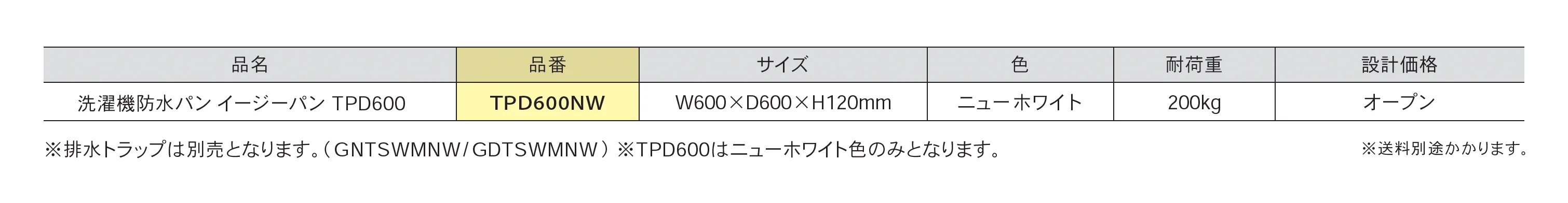 洗濯機防水パン イージーパン TPD600_価格_1