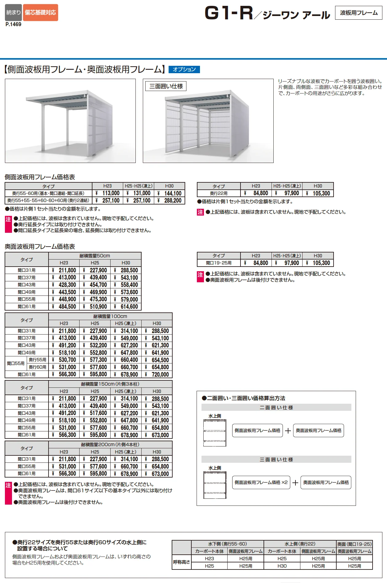 G1-R/ジーワン アール(耐積雪量50cm仕様：基本・奥行延長・間口延長・奥行連結・間口連結)【2025年10月価格改訂版】_価格_8