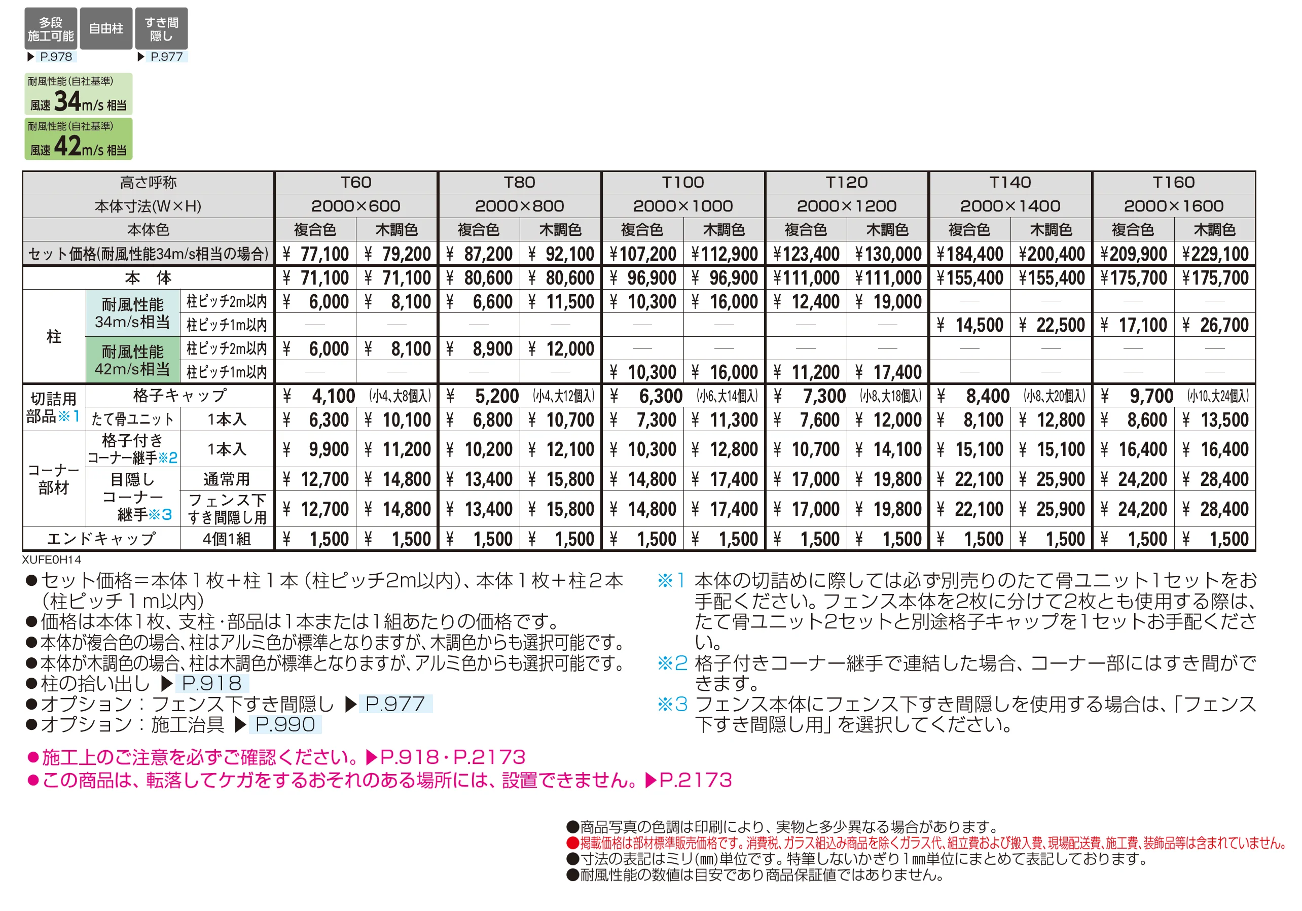 ルシアス フェンス H14型_価格_1