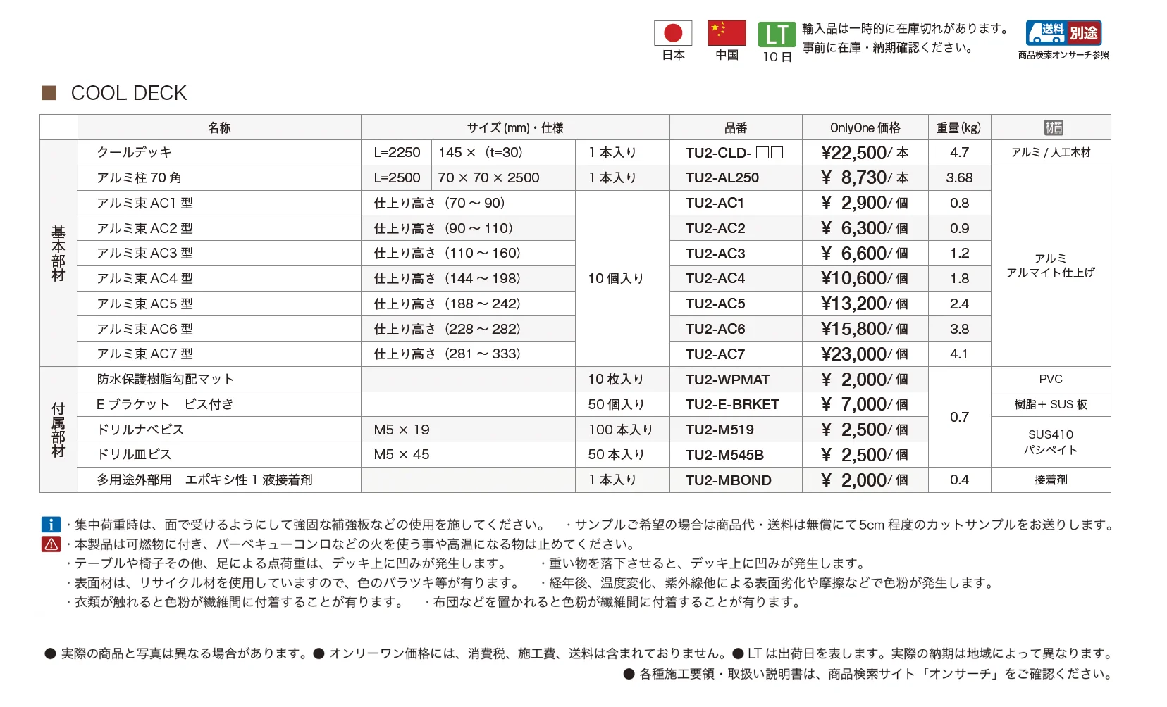 クールデッキ【2025年版】【廃番】_価格_1