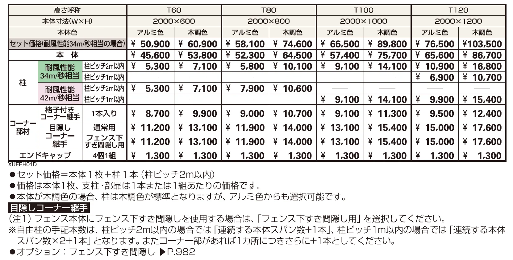 ルシアス フェンスH01型 たて板格子【2023年版】_価格_1
