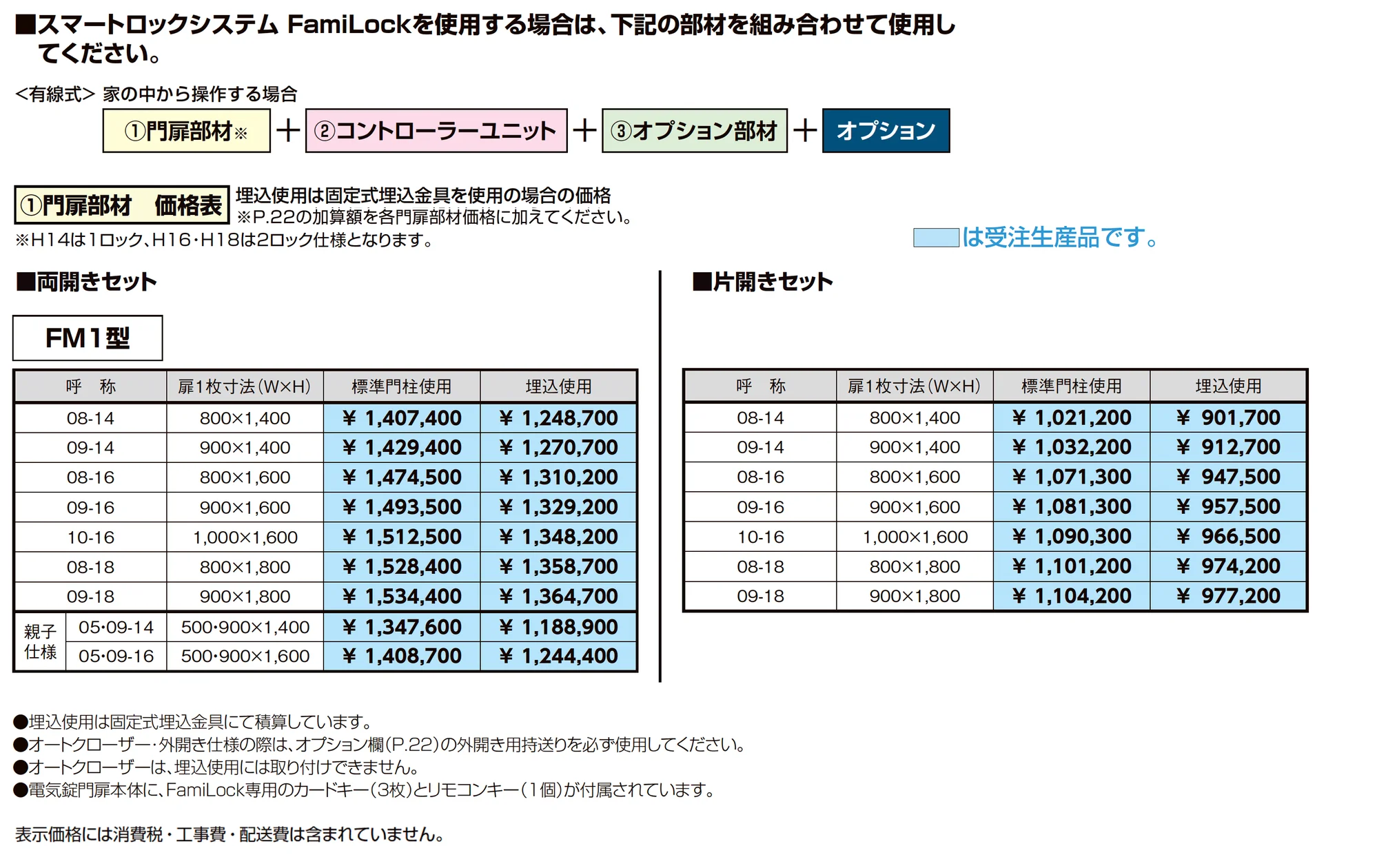 開き門扉AX スマートロックシステム FamiLock FM1型_価格_2