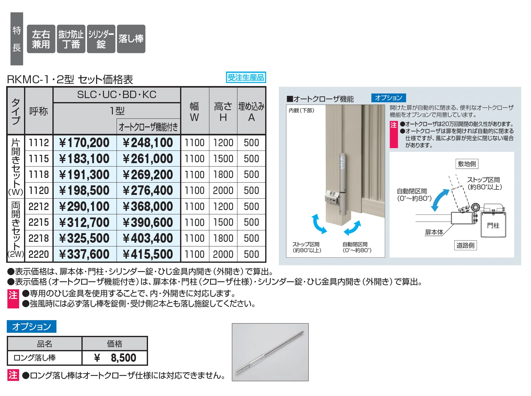 フレラインフォルテ1型 笠木タイプ シリンダー錠【2025年版】_価格_1