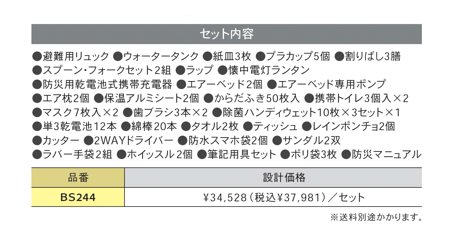 防災リュックセット44点_価格_1