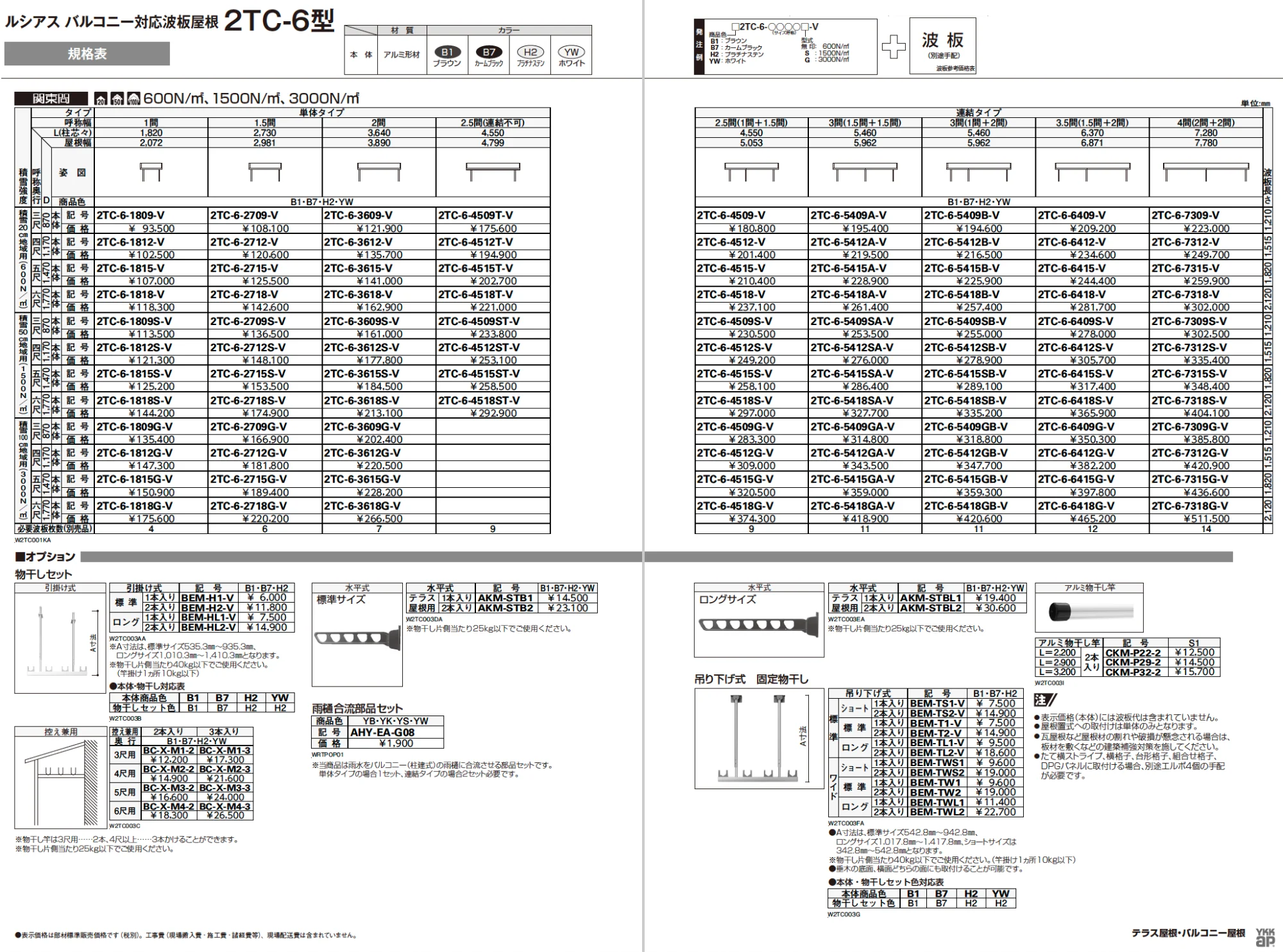ルシアス　バルコニー対応波板屋根　2TC-6型【2024年版】_価格_1