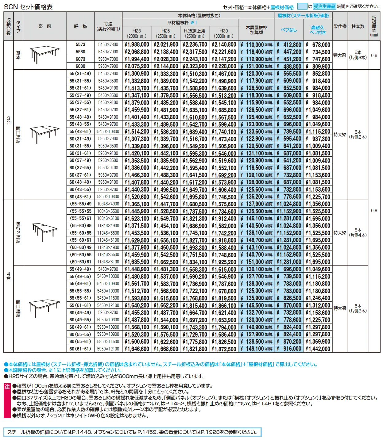 G1-R/ジーワン アール(耐積雪量100cm仕様：基本・奥行延長・間口延長・奥行連結・間口連結)【2025年10月価格改訂版】_価格_2