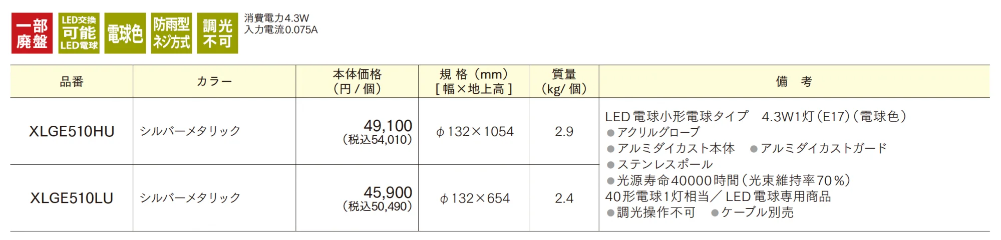 LEDポールライト LEDエントランスライト(円柱)【2025年版】_価格_1