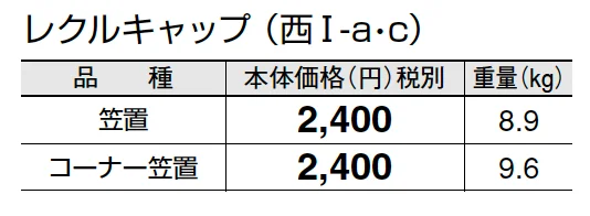 レクルキャップ【2025年版】【廃番】_価格_3