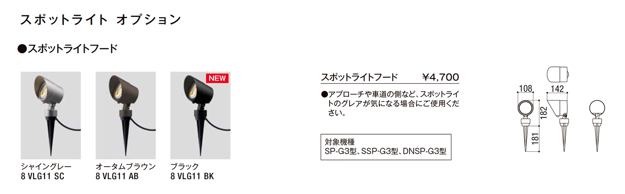 スポットライト SP-G3型_価格_2