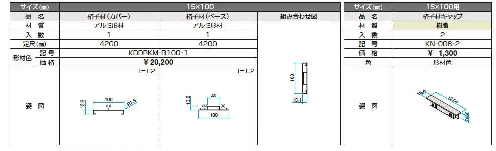 ドレスパーツ ローレット格子材(分割)【2023年版】_価格_1