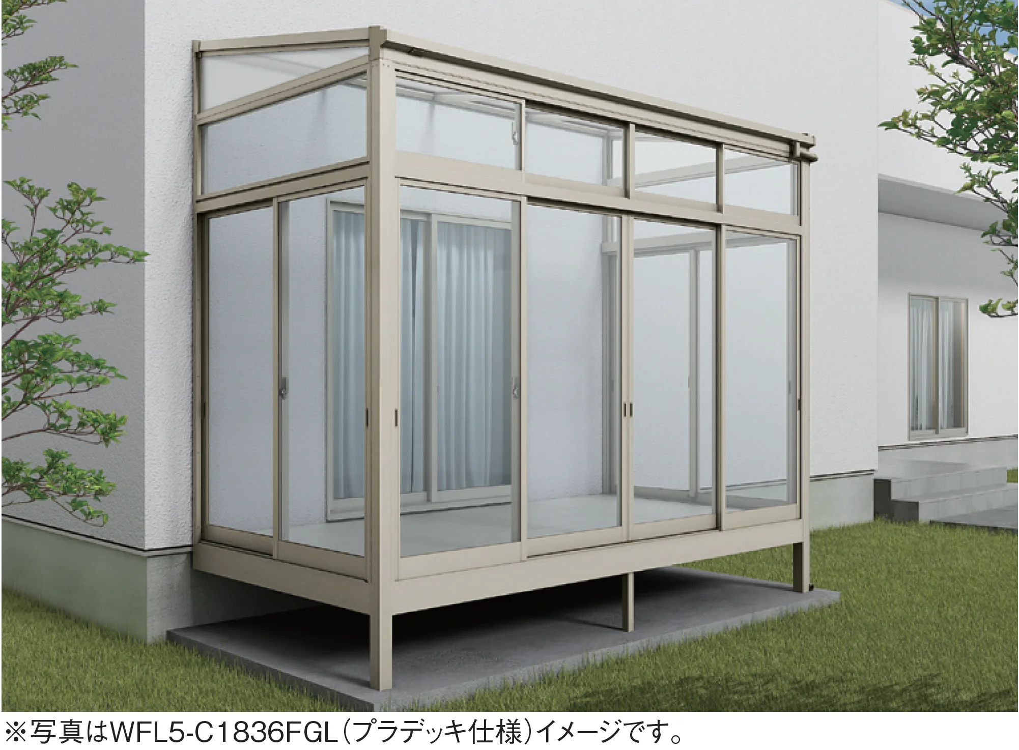 大仙の「ソレイドテラス囲い ノーマルサッシ(ランマ引違い)【床仕様】」のサブ画像1