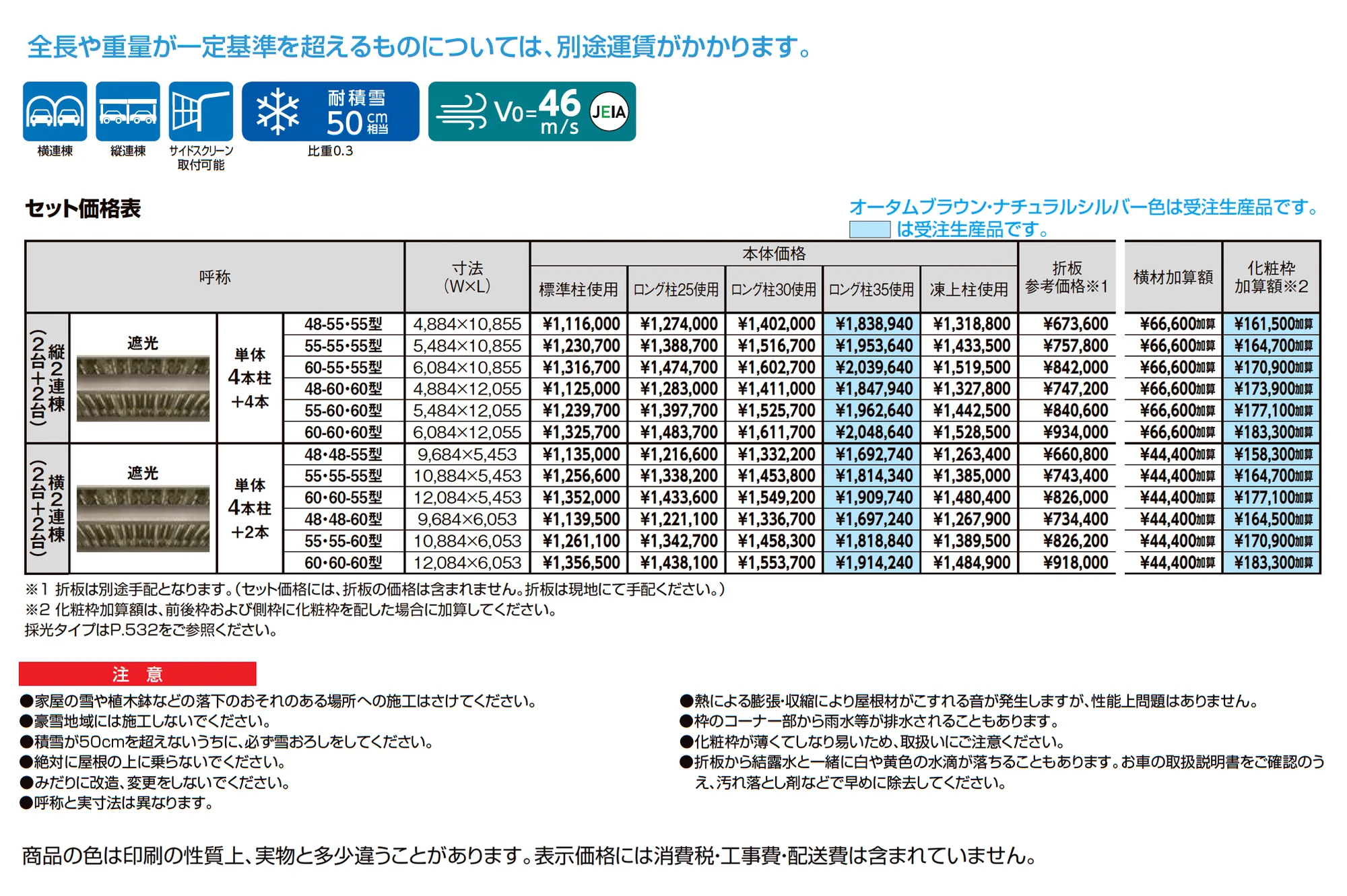 カーポートSW 1500タイプ 4台用_価格_1