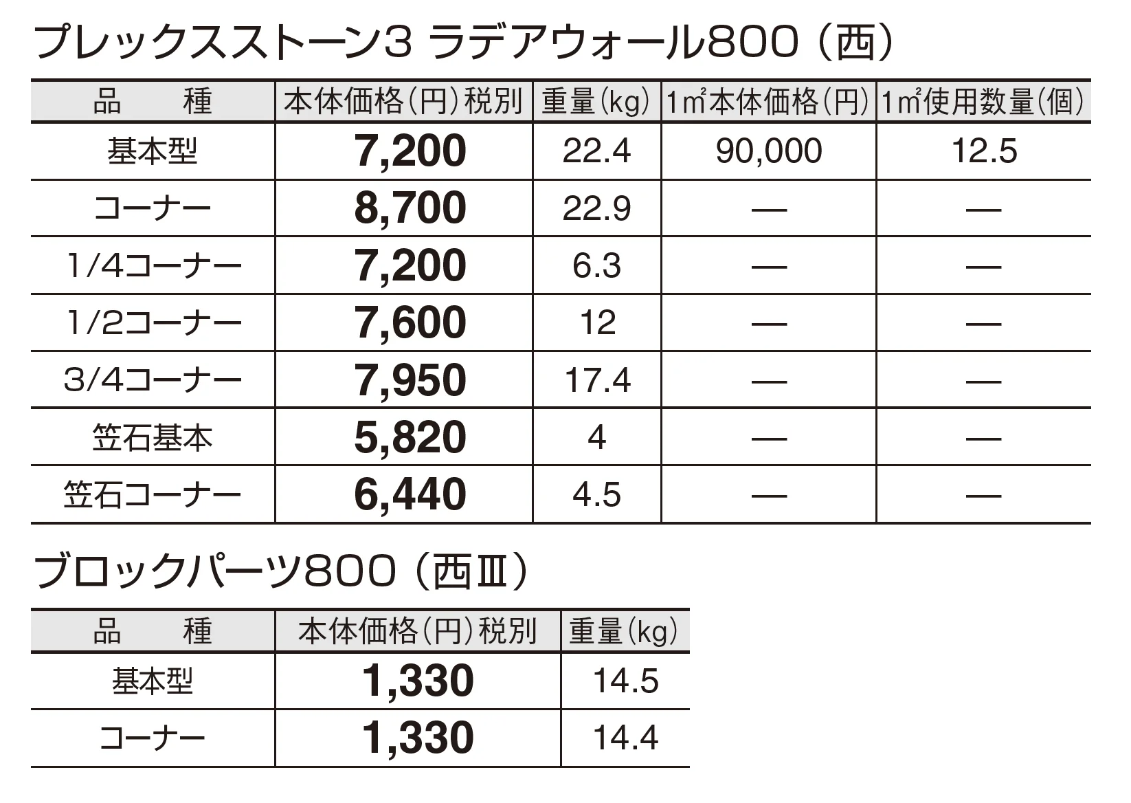 プレックスストーン3 ラデアウォール 800_価格_5