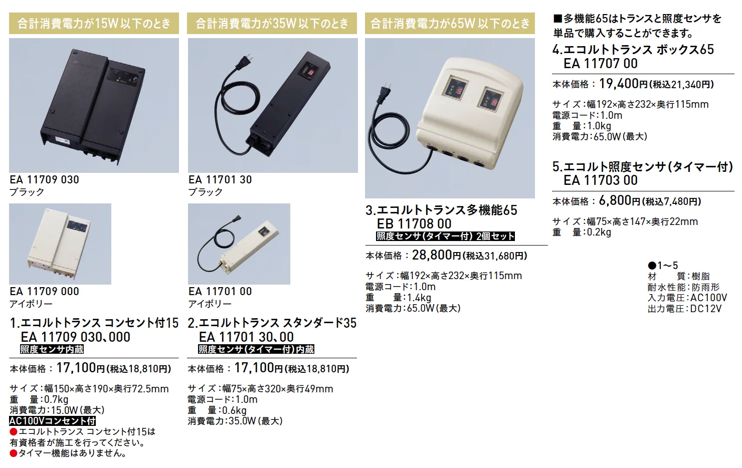 エコルト®︎トランス・電設資材【2025年版】_価格_1
