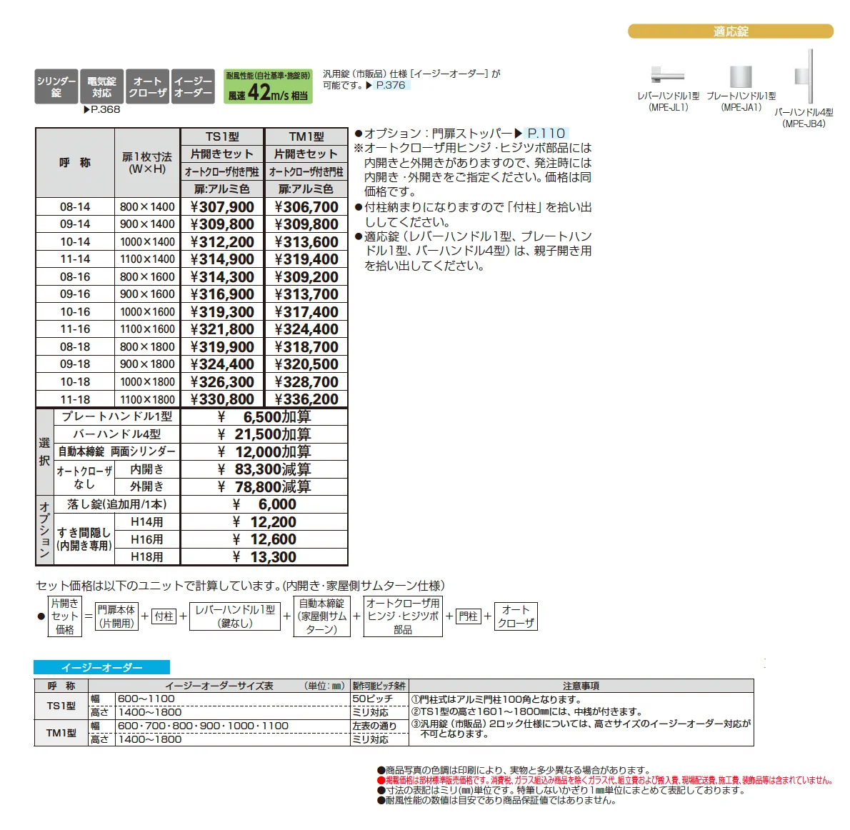 通用口用共用門扉 シンプレオ 門扉 TS1型【2025年6月発売】【2025年版】_価格_1
