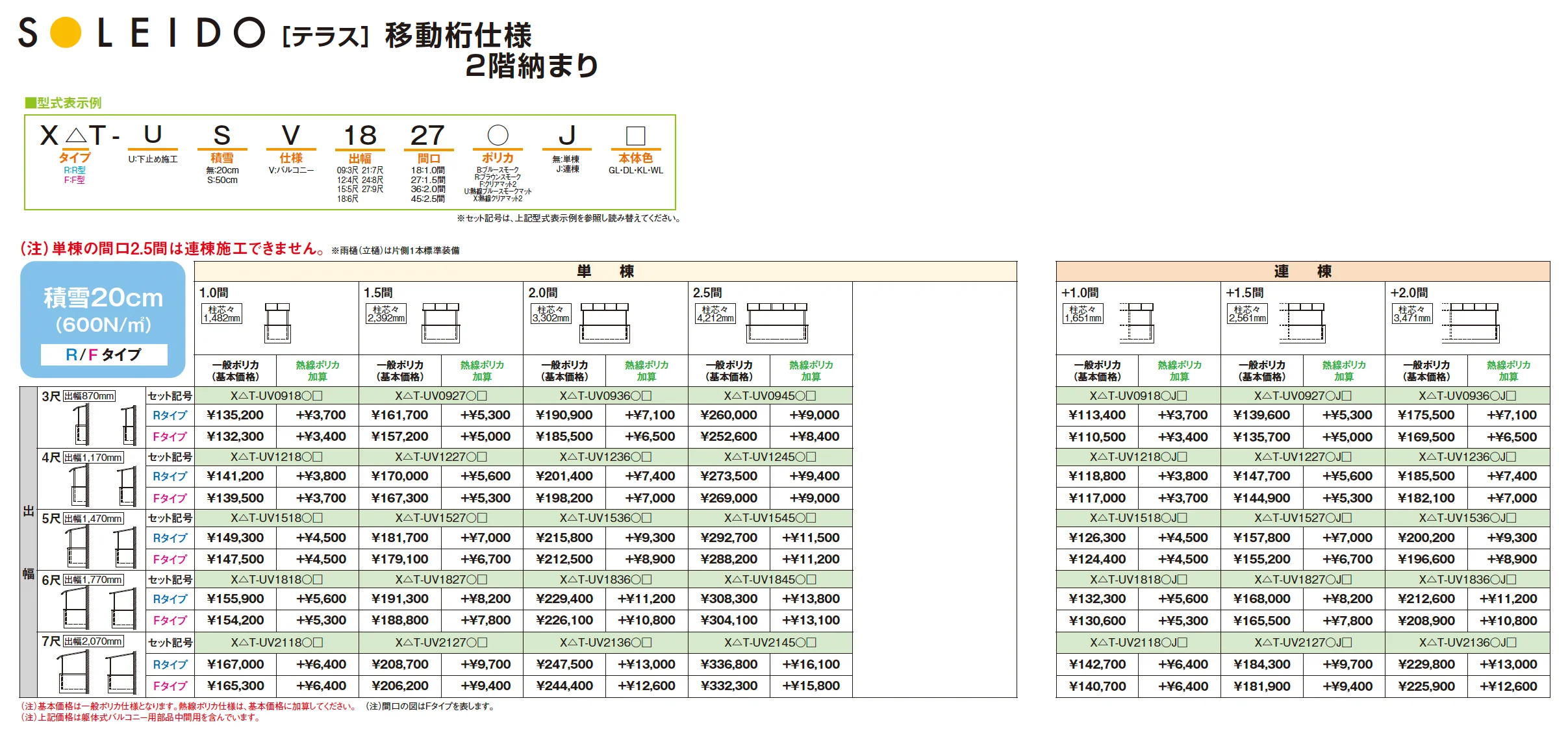 ソレイドテラス 移動桁仕様 2階納まり【2025年版】_価格_1