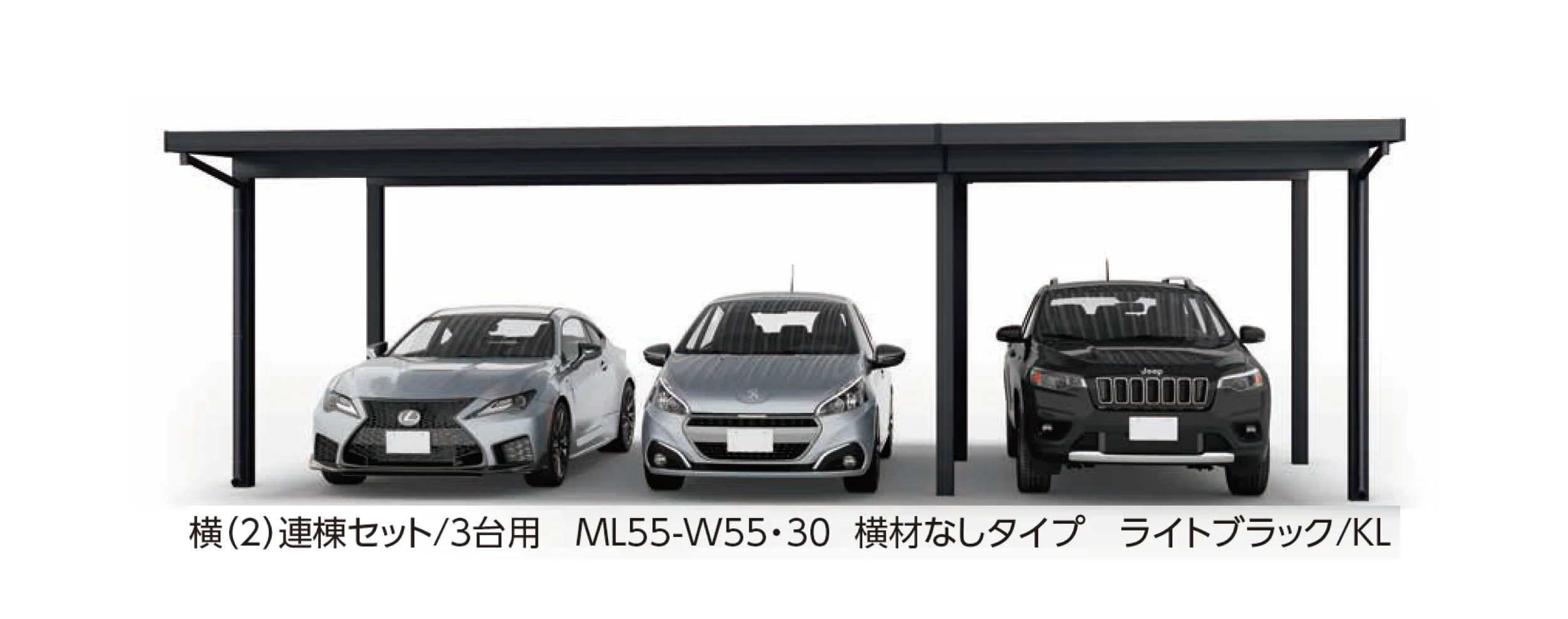大仙の「ゆき盛くんⅢ・耐風くんⅢ 積雪50cm仕様 横(2)連棟セット/3台用」