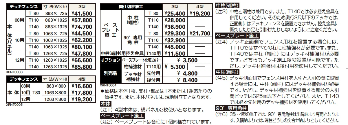 リウッドデッキフェンス 4型【2023年版】_価格_1