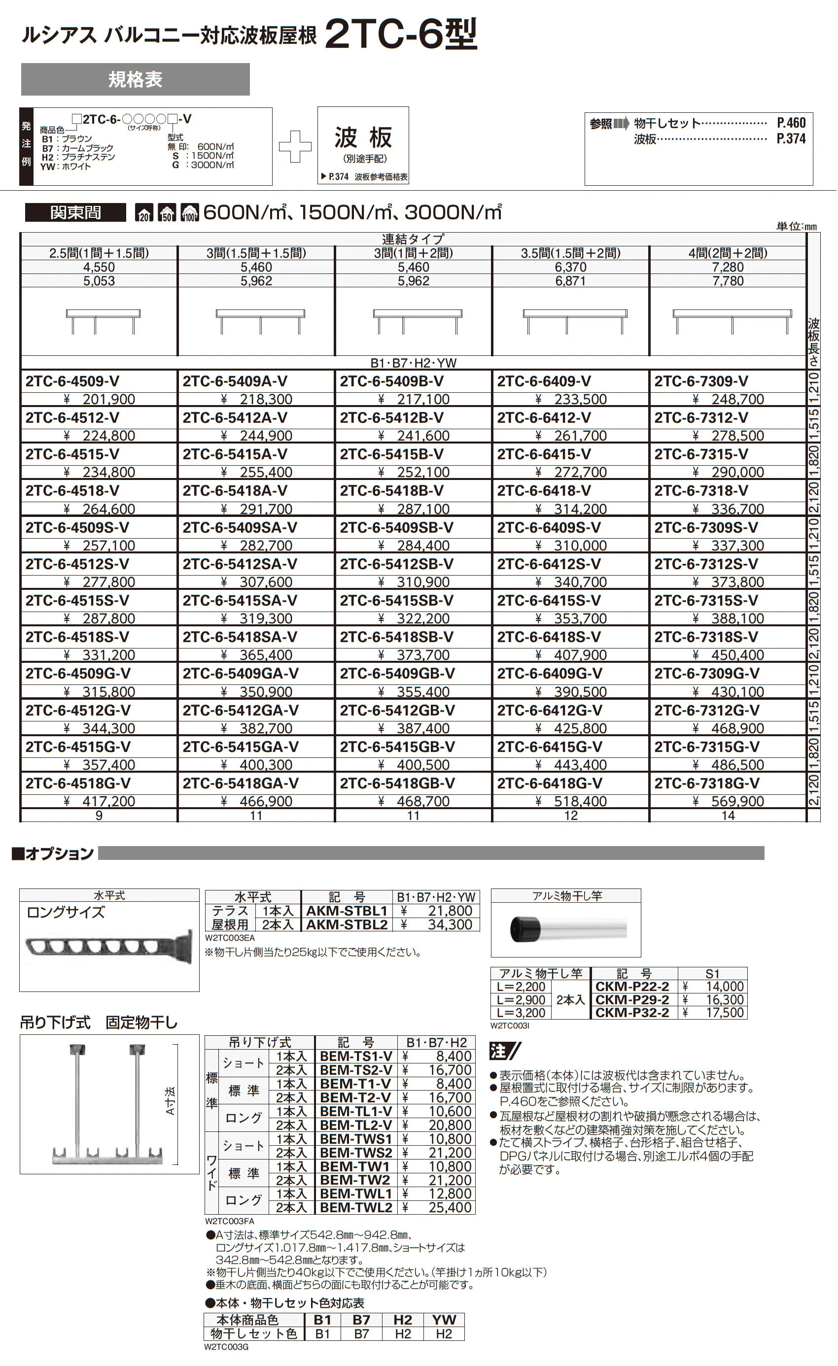 ルシアス バルコニー対応波板屋根 2TC-6型_価格_2
