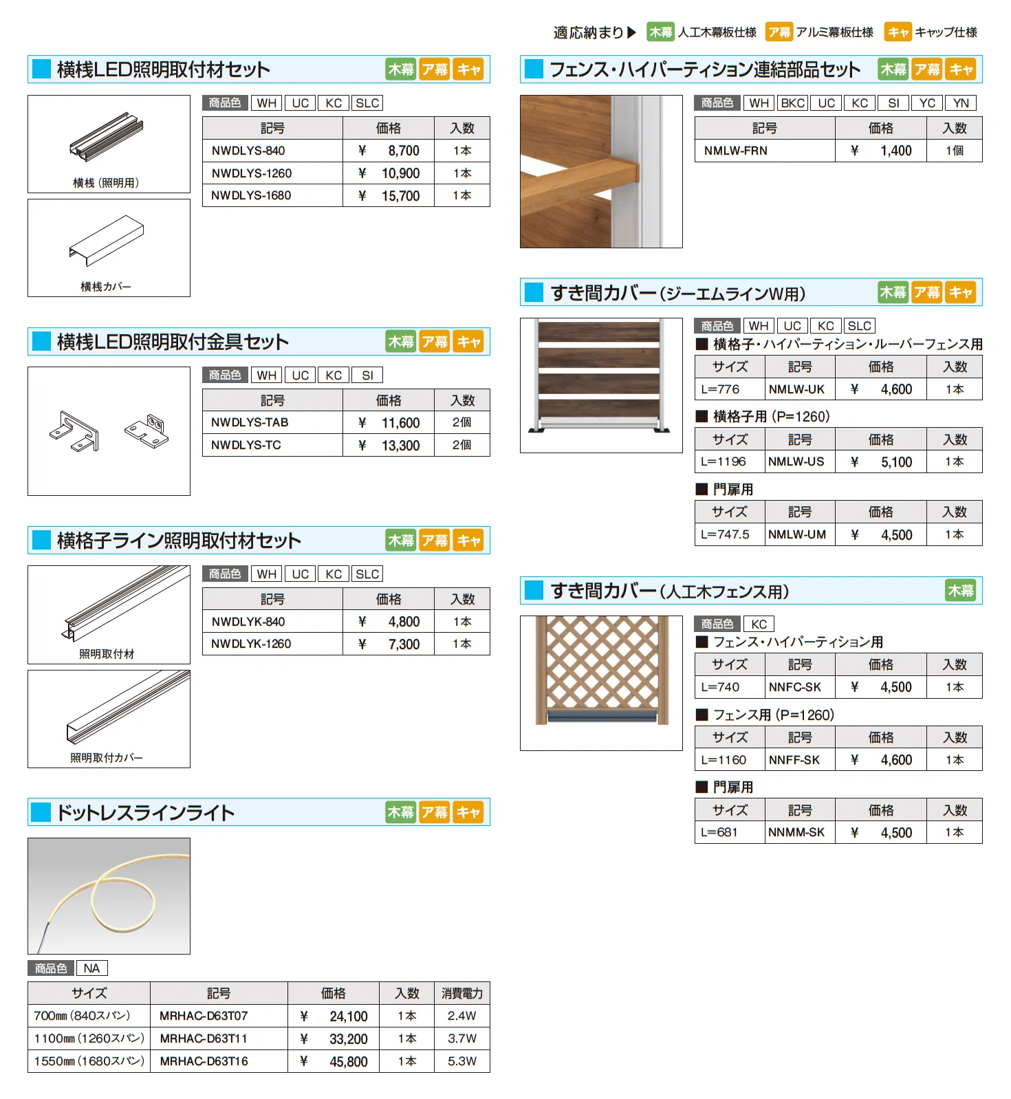ヴィラウッドフェンス ジーエムラインW 門扉_価格_3