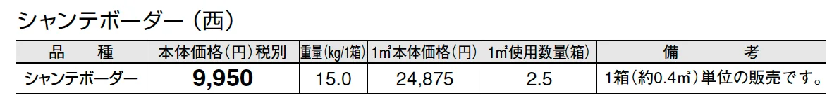 シャンテボーダー【2025年版】_価格_3