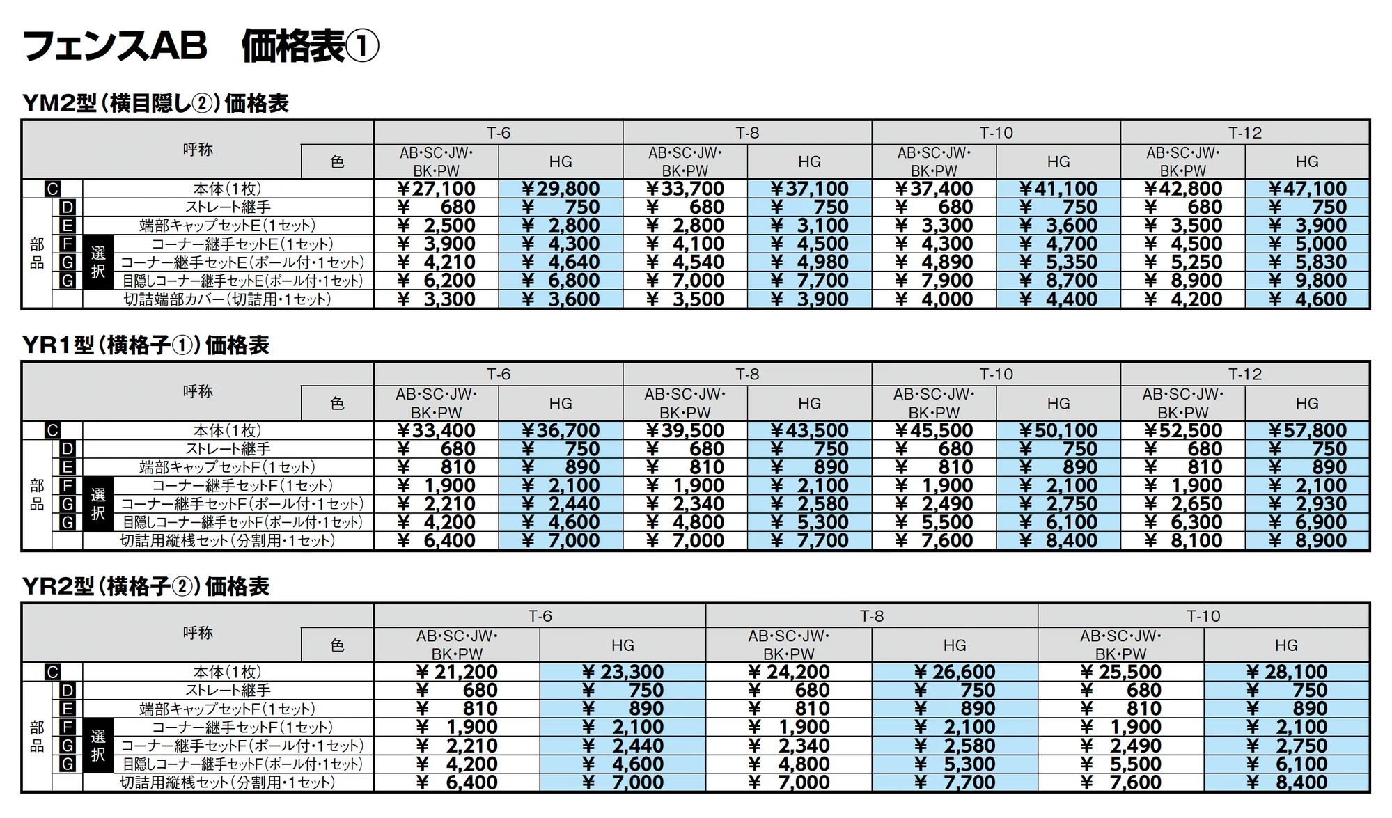 フェンスAB 多段柱(2段柱)【2025年版】_価格_7