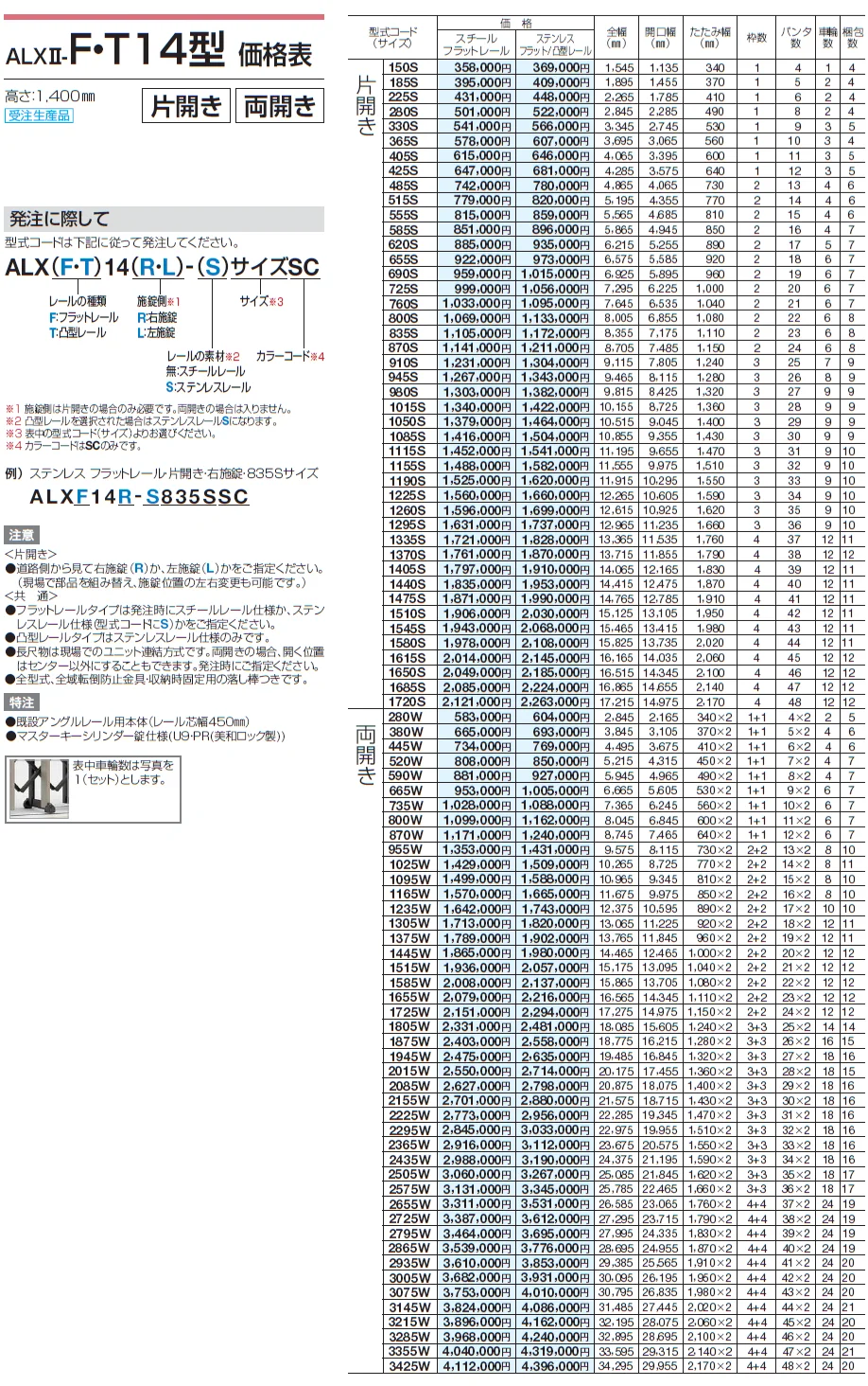 ALXⅡ-F/T 10型/12型/14型/16型/18型【2024年版】_価格_3