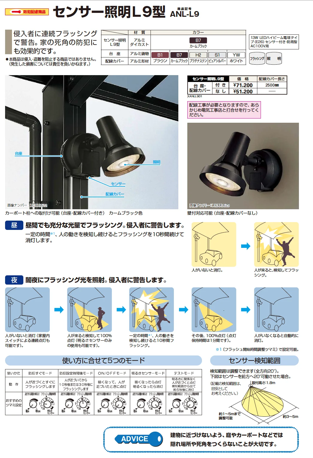 YKK AP センサー照明L9型(2023年版)1