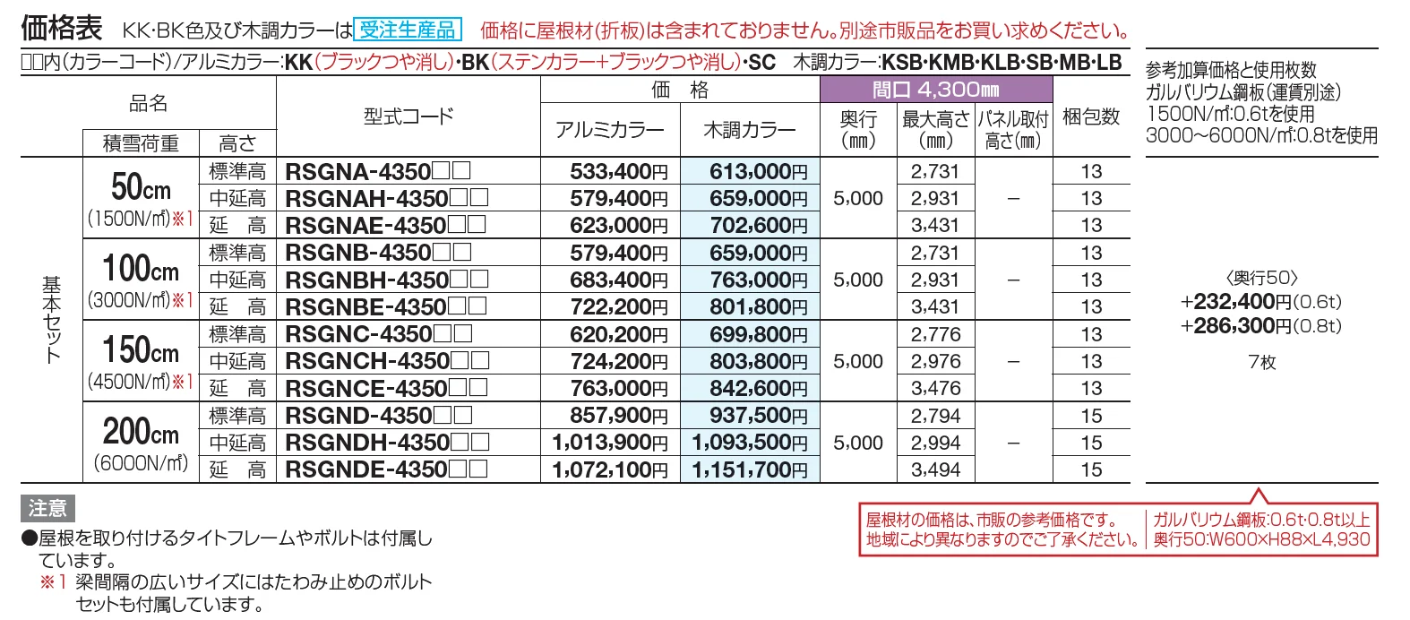 レジストポートSG 間口43サイズ(車1台+自転車等)【2023年版】_価格_1