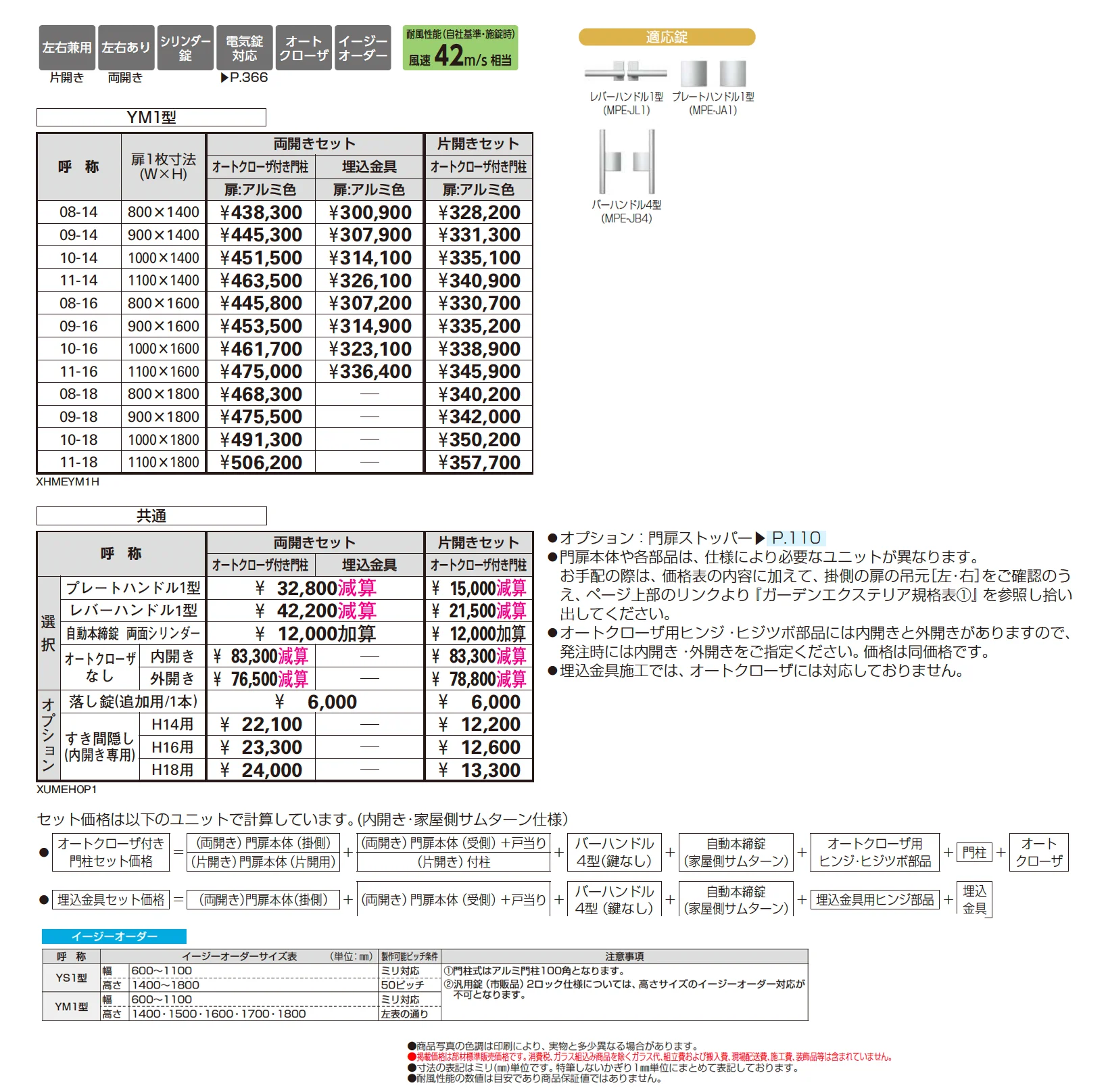 共用門扉 シンプレオ 門扉 YM1型【2025年6月発売】【2025年版】_価格_1